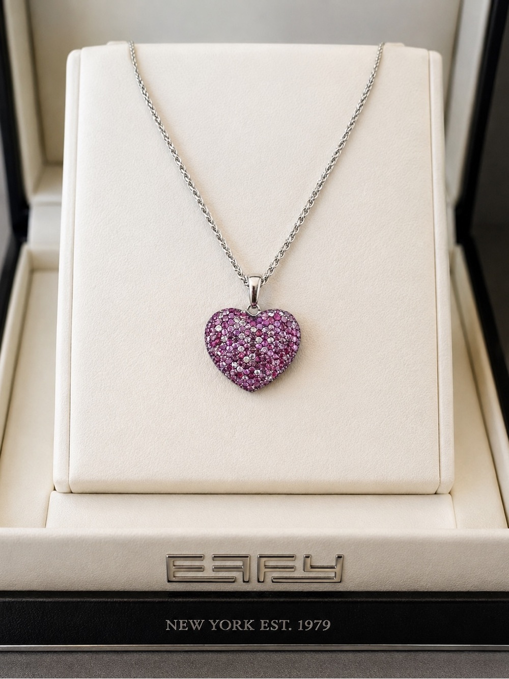 Effy  Pink Sapphire Heart  Ladies Pendant 3.80 TCW Perfect Gift/New